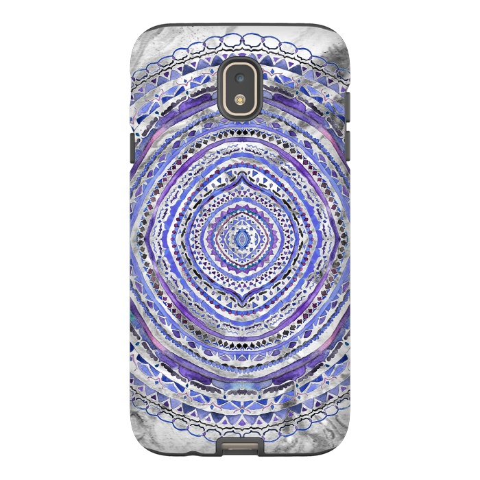 Galaxy J7 StrongFit Purple Marbling Mandala  by Tigatiga