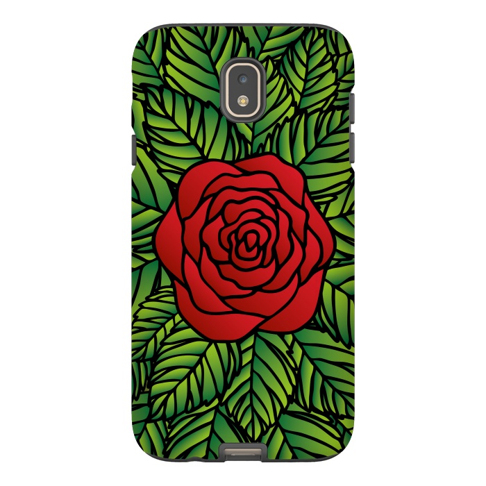 Galaxy J7 StrongFit Red Rose by Majoih