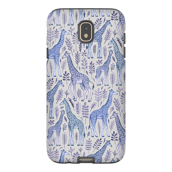 Galaxy J7 StrongFit Little Giraffes in Blue, Purple and Grey by Micklyn Le Feuvre