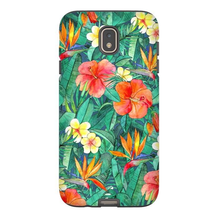 Galaxy J7 StrongFit Classic Tropical Garden in Watercolor by Micklyn Le Feuvre