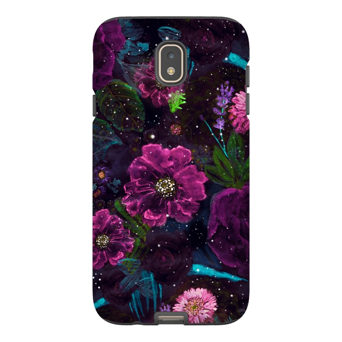 Galaxy J7 StrongFit Whimsical Watercolor night garden floral hand paint  by InovArts