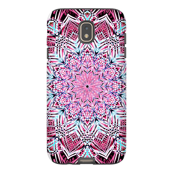 Galaxy J7 StrongFit Berry Pink Detailed Mandala by Micklyn Le Feuvre