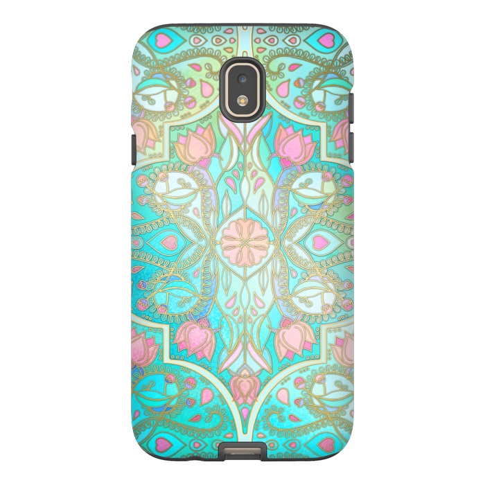 Galaxy J7 StrongFit Floral Moroccan in Spring Pastels by Micklyn Le Feuvre