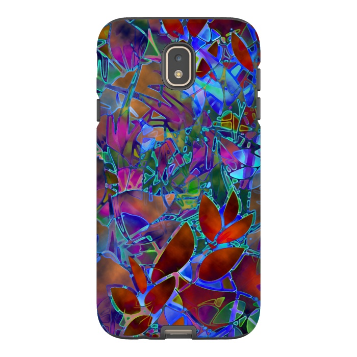 Galaxy J7 StrongFit Floral Abstract Stained Glass G174 by Medusa GraphicArt