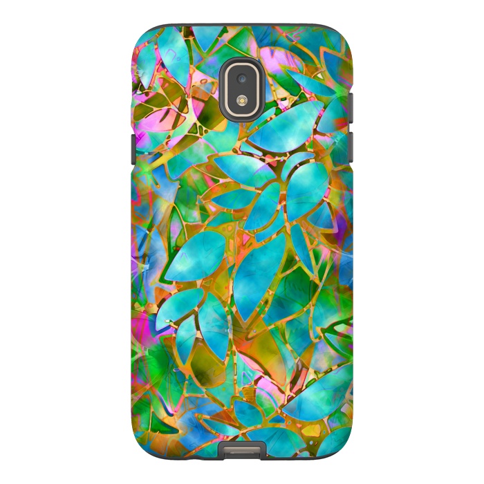 Galaxy J7 StrongFit Floral Abstract Stained Glass G265  by Medusa GraphicArt