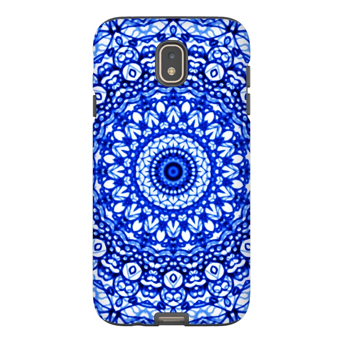 Galaxy J7 StrongFit Blue Mandala Mehndi Style G403  by Medusa GraphicArt