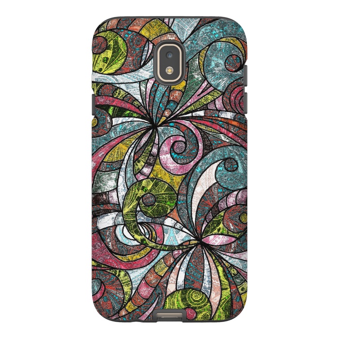 Galaxy J7 StrongFit Drawing Floral Zentangle G203 by Medusa GraphicArt