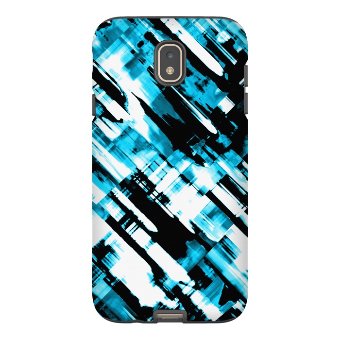 Galaxy J7 StrongFit Hot blue and black digital art G253 by Medusa GraphicArt