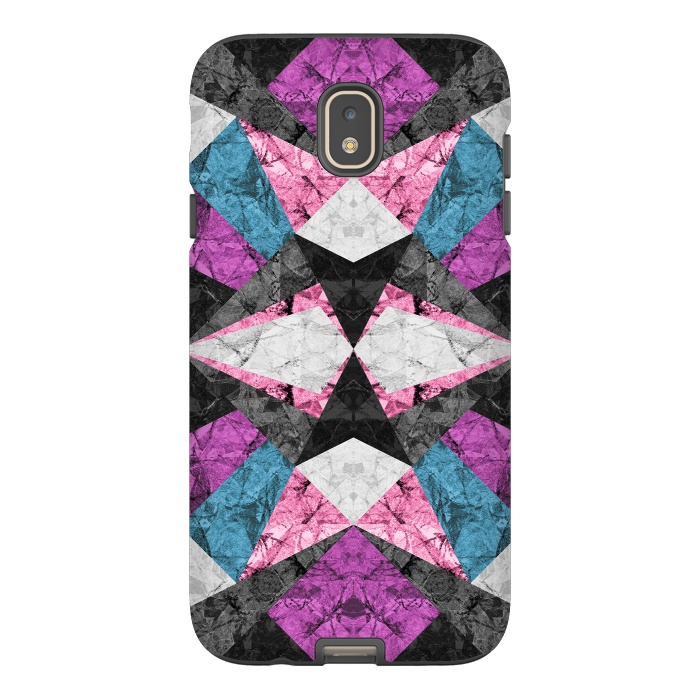 Galaxy J7 StrongFit Marble Geometric Background G438 by Medusa GraphicArt
