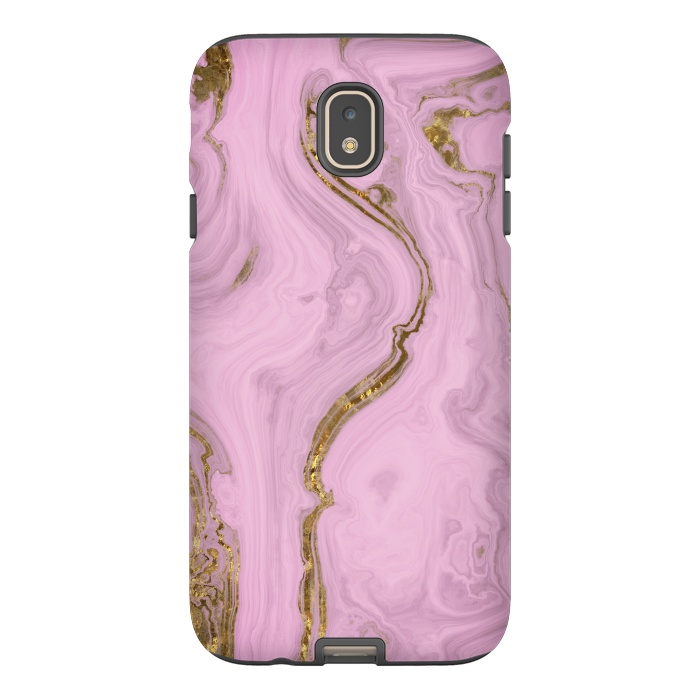 Galaxy J7 StrongFit Elegant Pink Marble With Gold 2 by Andrea Haase