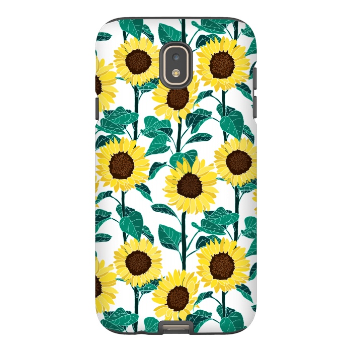 Galaxy J7 StrongFit Sunny Sunflowers - White  by Tigatiga