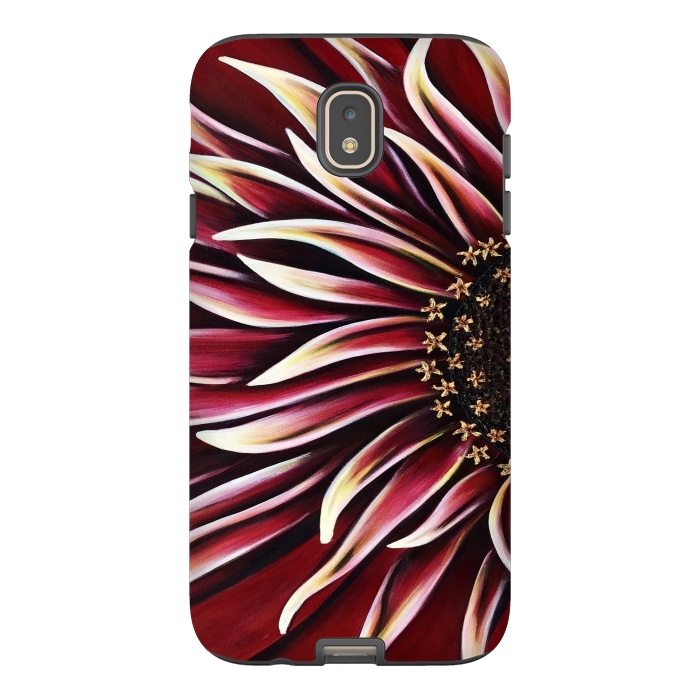 Galaxy J7 StrongFit Wild Red Zinnia by Denise Cassidy Wood