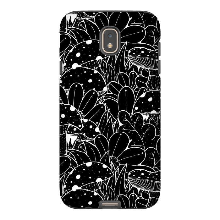 Galaxy J7 StrongFit Black and white autumn pattern by Steve Wade (Swade)