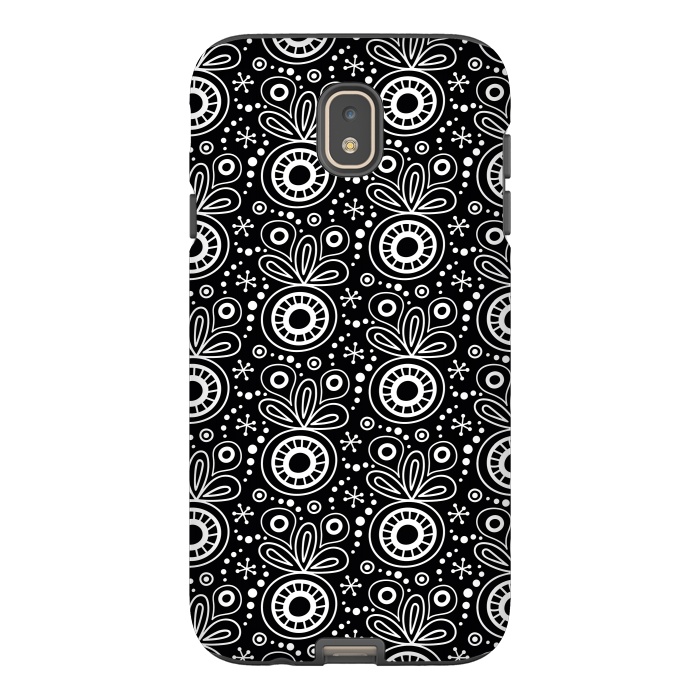 Galaxy J7 StrongFit Abstract Doodle Pattern Black by Majoih