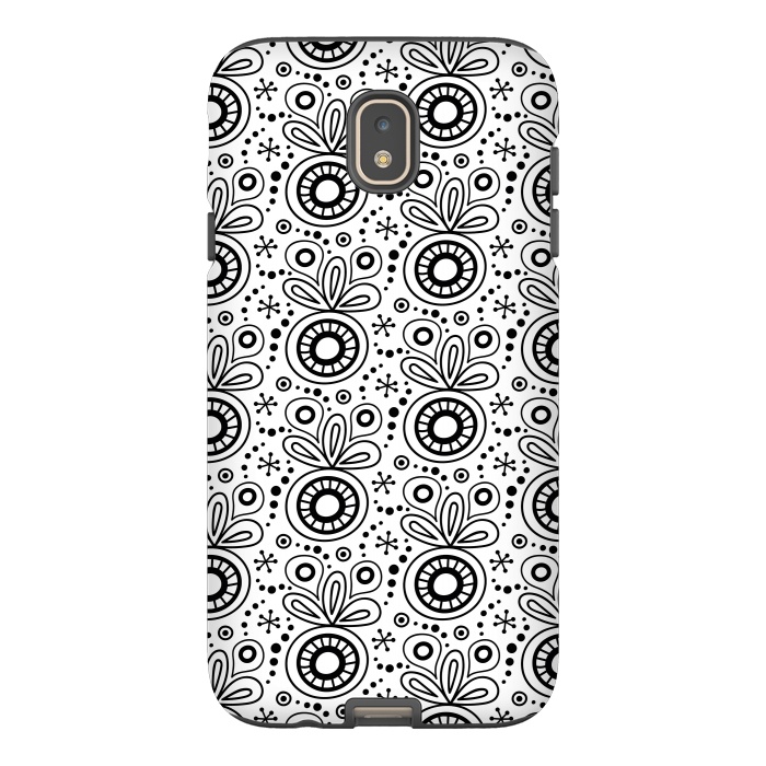 Galaxy J7 StrongFit Abstract Doodle Pattern White by Majoih