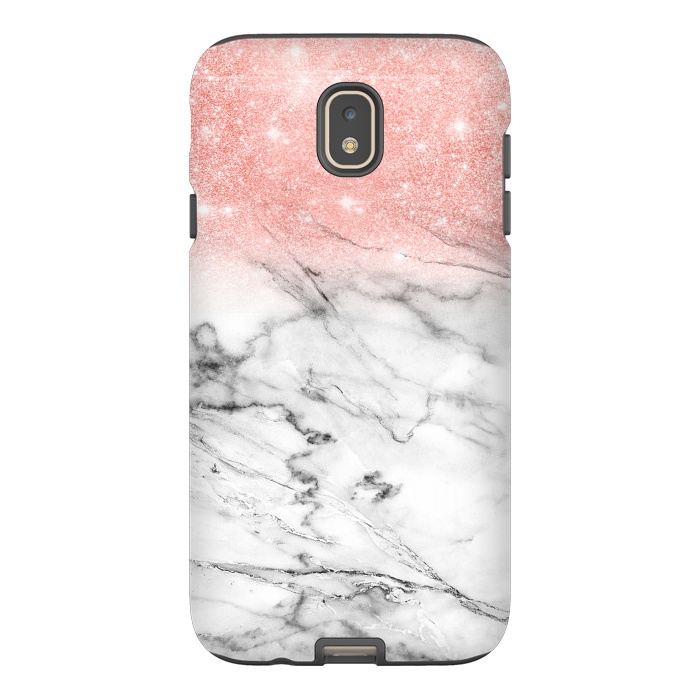 Galaxy J7 StrongFit Rose Gold Glitter on Marble by  Utart