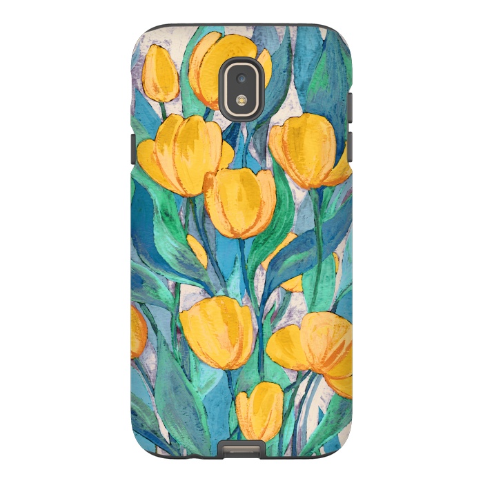 Galaxy J7 StrongFit Blooming Golden Tulips in Gouache  by Micklyn Le Feuvre