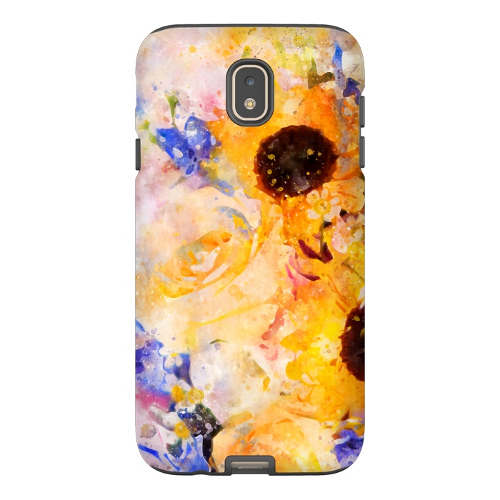 Galaxy J7 StrongFit Yellow Vintage Rose by Creativeaxle
