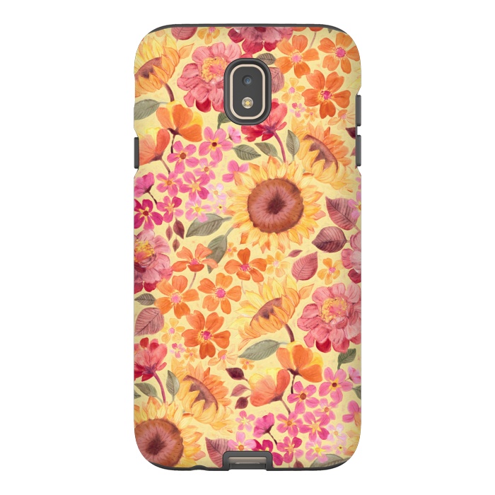 Galaxy J7 StrongFit Happy Boho Autumn Floral  by Micklyn Le Feuvre