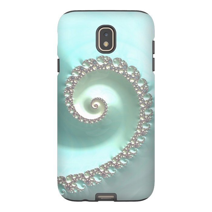Galaxy J7 StrongFit Fantastic Turquoise Fractal by Andrea Haase
