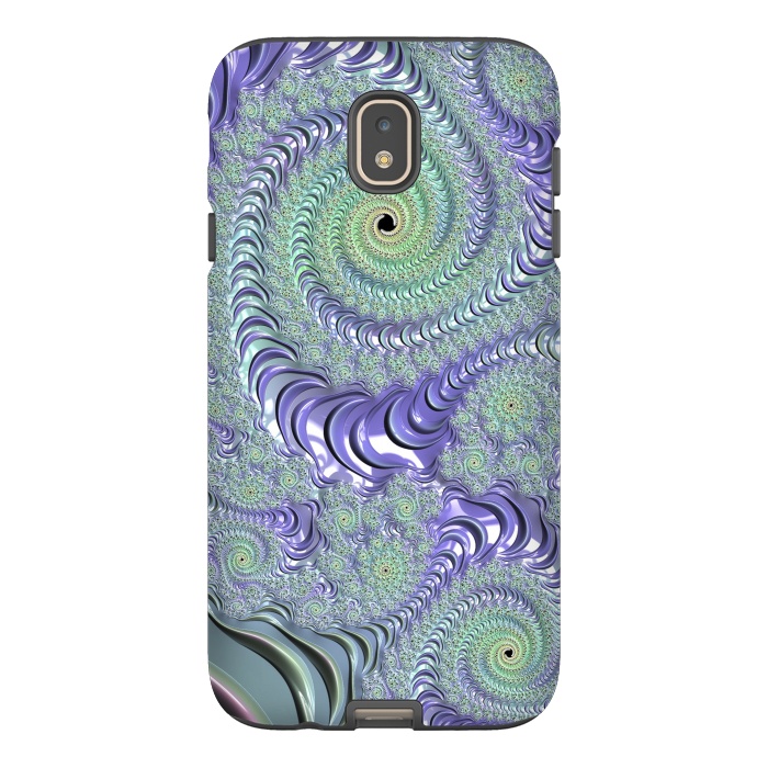 Galaxy J7 StrongFit Teal And Purple Fractal Design by Andrea Haase