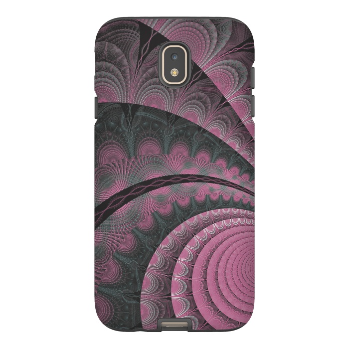 Galaxy J7 StrongFit Pink Fractal Design by Andrea Haase