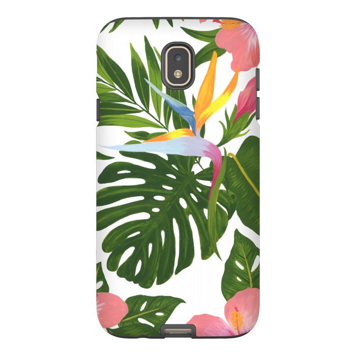 Galaxy J7 StrongFit Bird Of Paradise Jungle Floral Print by Becky Starsmore