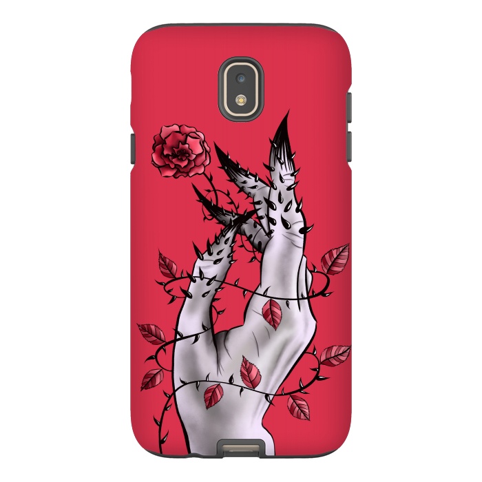 Galaxy J7 StrongFit Deformed Hand With Thorns And Rose Horror Art by Boriana Giormova