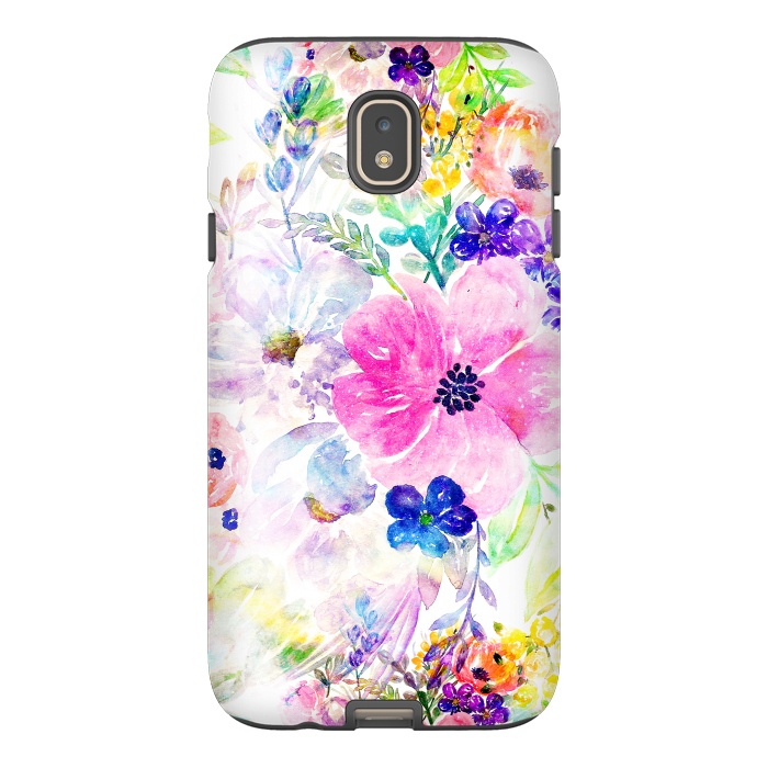 Galaxy J7 StrongFit Pretty watercolor floral hand paint design by InovArts