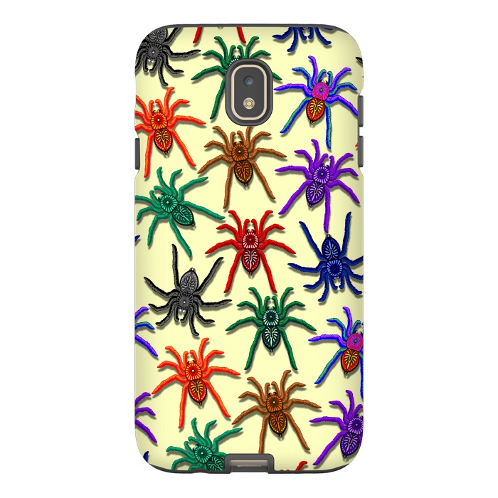 Galaxy J7 StrongFit Spiders Colorful Halloween Tarantulas Pattern by BluedarkArt