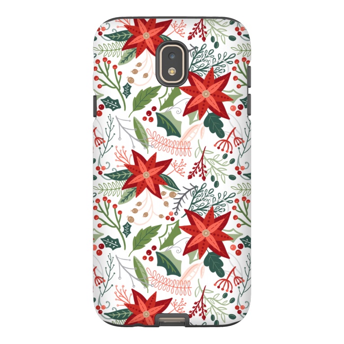 Galaxy J7 StrongFit Festive Poinsettias by Noonday Design