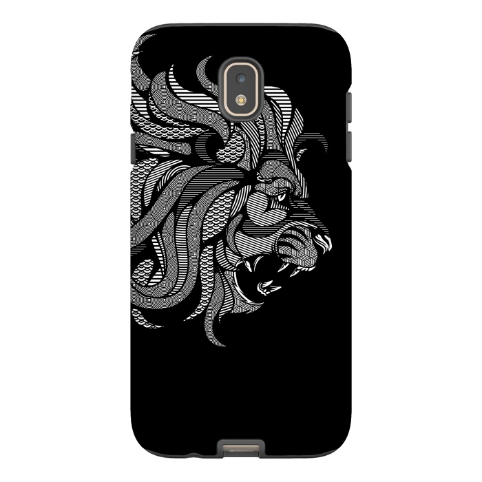 Galaxy J7 StrongFit Lion Zentangle by Afif Quilimo