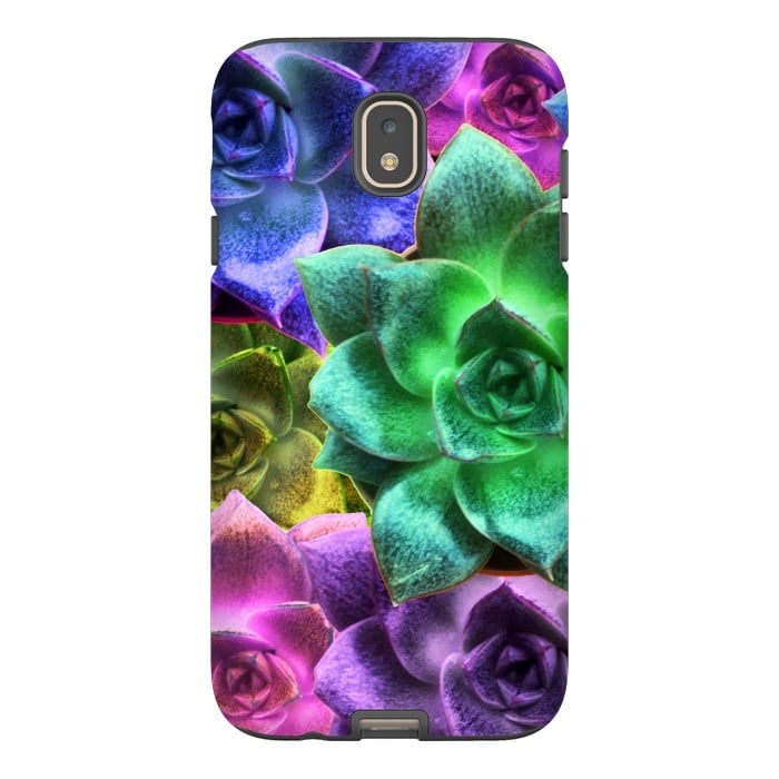 Galaxy J7 StrongFit Succulent Plants Psychedelic Colors Pattern by BluedarkArt