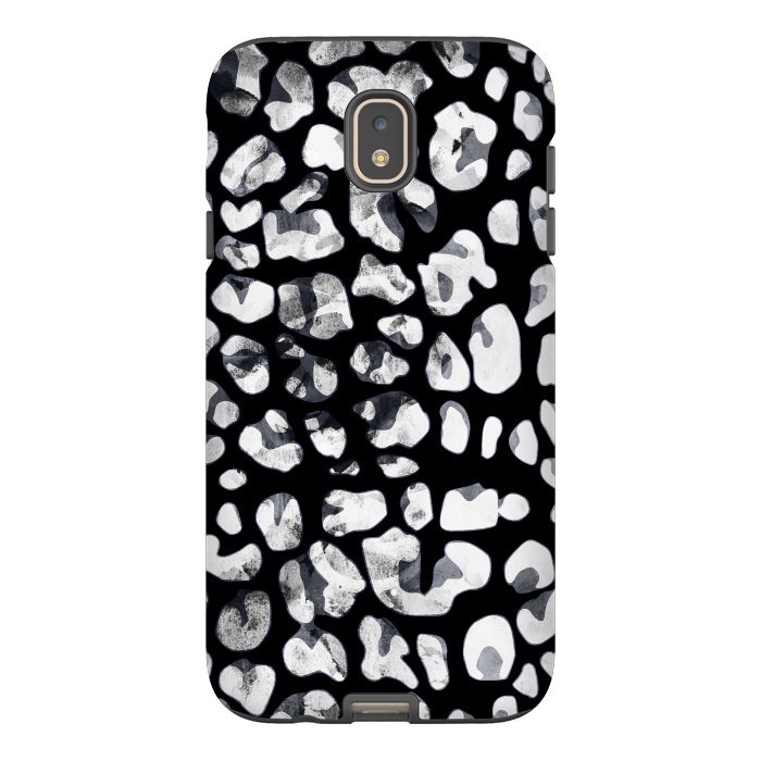Galaxy J7 StrongFit Black and white animal print leopard spots by Oana 