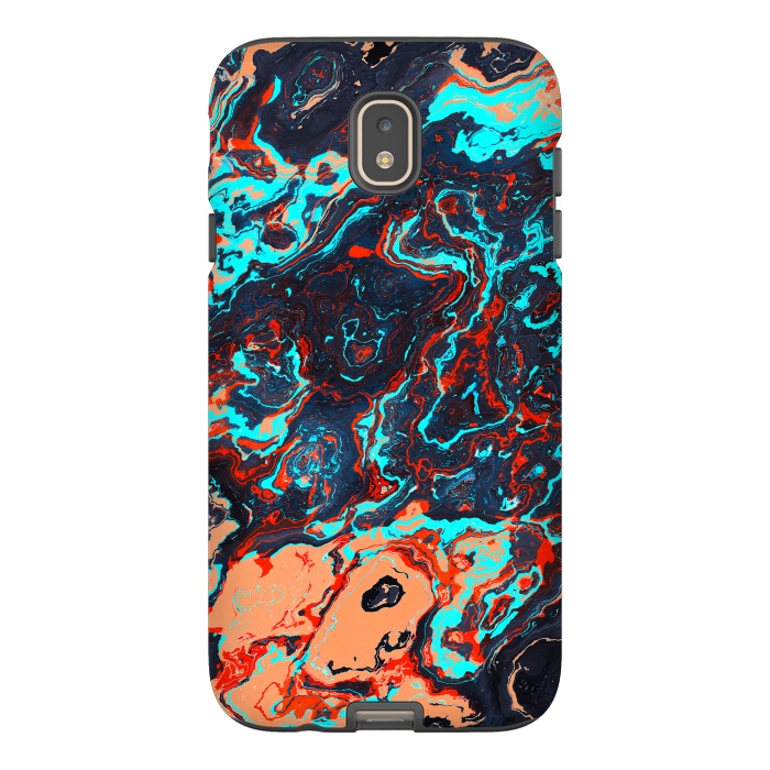 Galaxy J7 StrongFit Black Marble Colorful Waves by Art Design Works