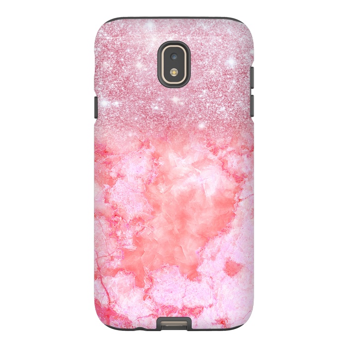 Galaxy J7 StrongFit Glitter on Pink Blush Agate  by  Utart