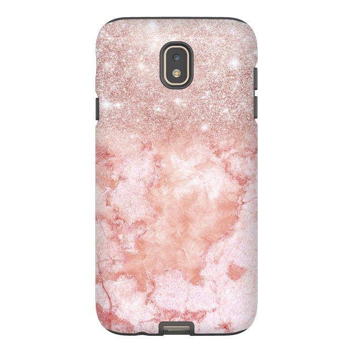 Galaxy J7 StrongFit Glitter on Blush Agate by  Utart