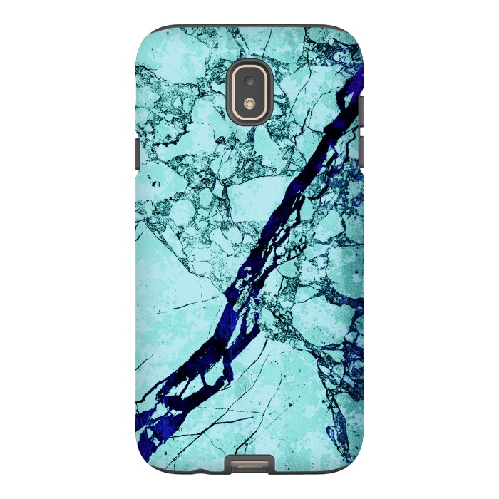 Galaxy J7 StrongFit Turquoise blue marble by Oana 