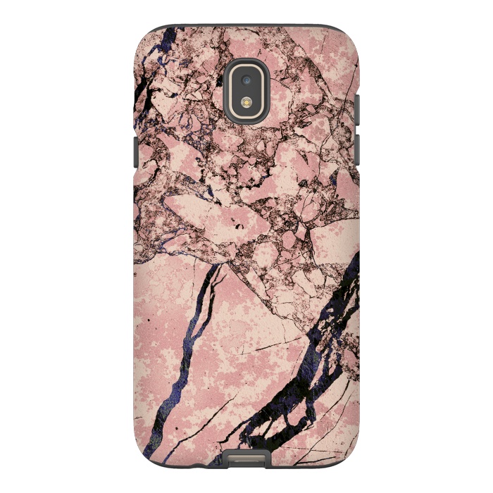 Galaxy J7 StrongFit Pink marble with dark cracks texture by Oana 