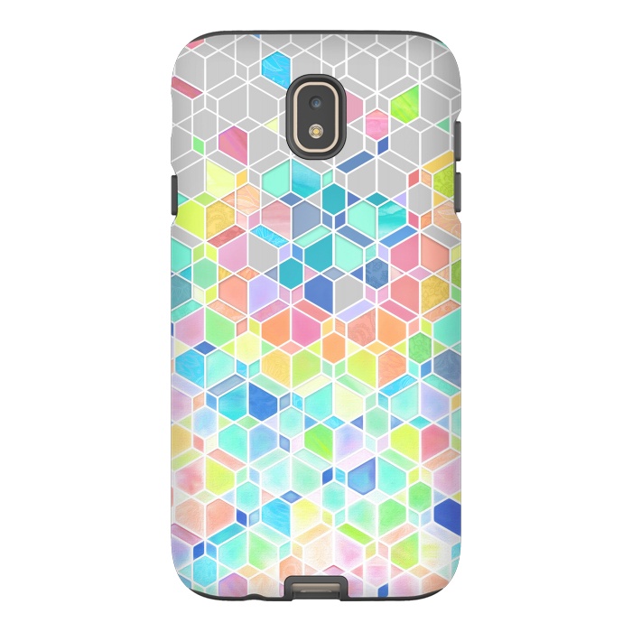 Galaxy J7 StrongFit Rainbow Cubes and Diamonds by Micklyn Le Feuvre