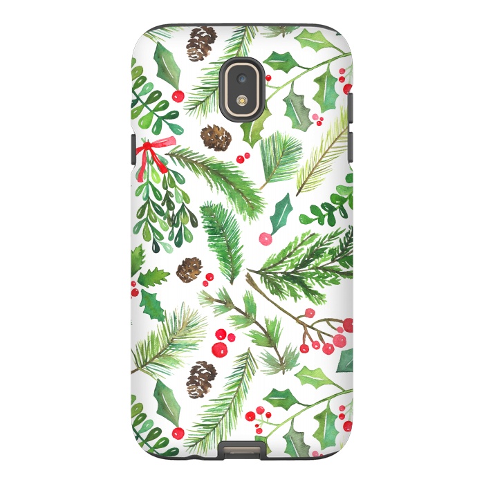 Galaxy J7 StrongFit Watercolor Christmas Greenery by Noonday Design