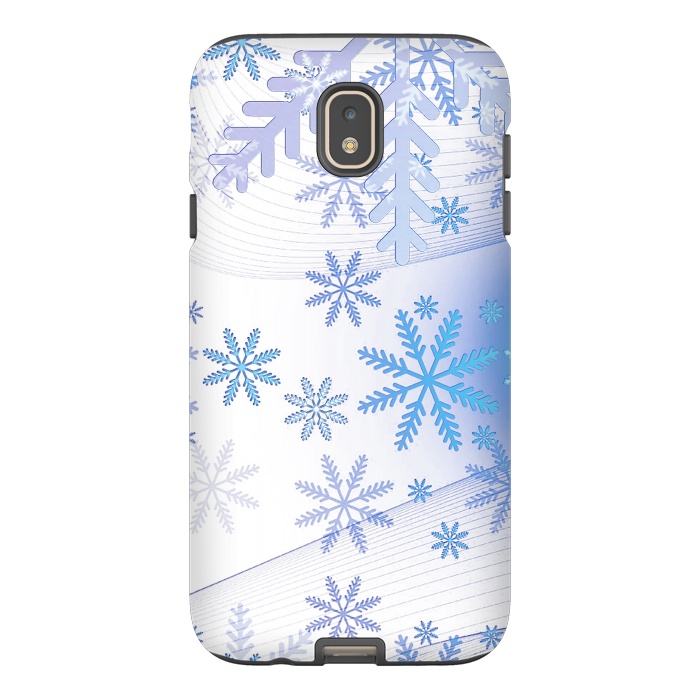 Galaxy J7 StrongFit Blue icy snowflakes - Christmas illustration by Oana 