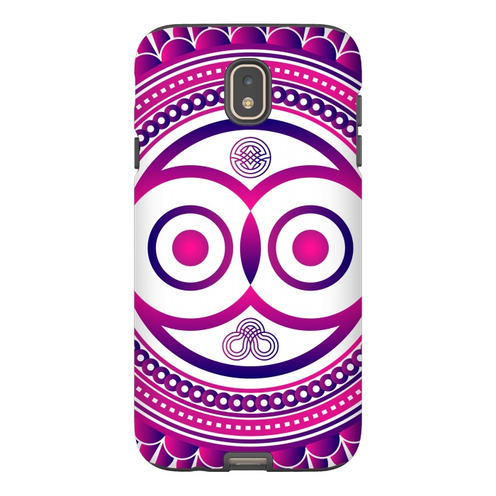 Galaxy J7 StrongFit pink mandala owl by TMSarts