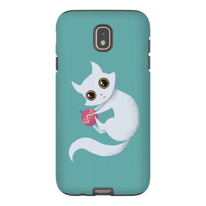 Galaxy J7 StrongFit Christmas kitty by Laura Nagel