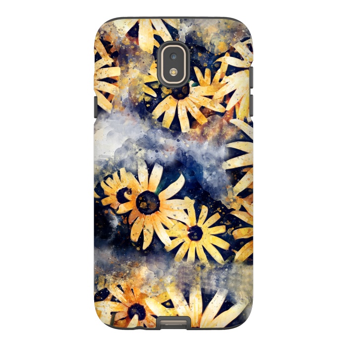 Galaxy J7 StrongFit Yellow Floral by Creativeaxle