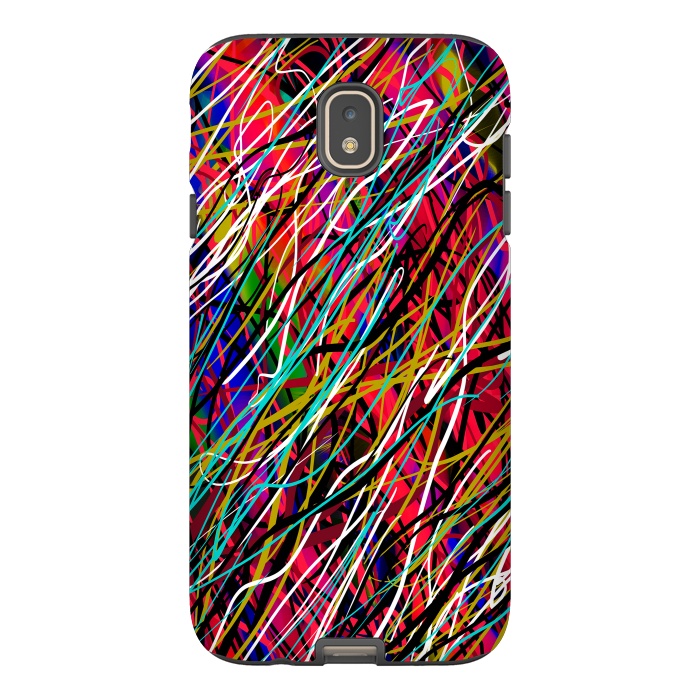 Galaxy J7 StrongFit abstract lines art multicolour pop art  by Josie