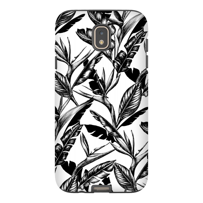 Galaxy J7 StrongFit Black and White Strelitzia by gingerlique
