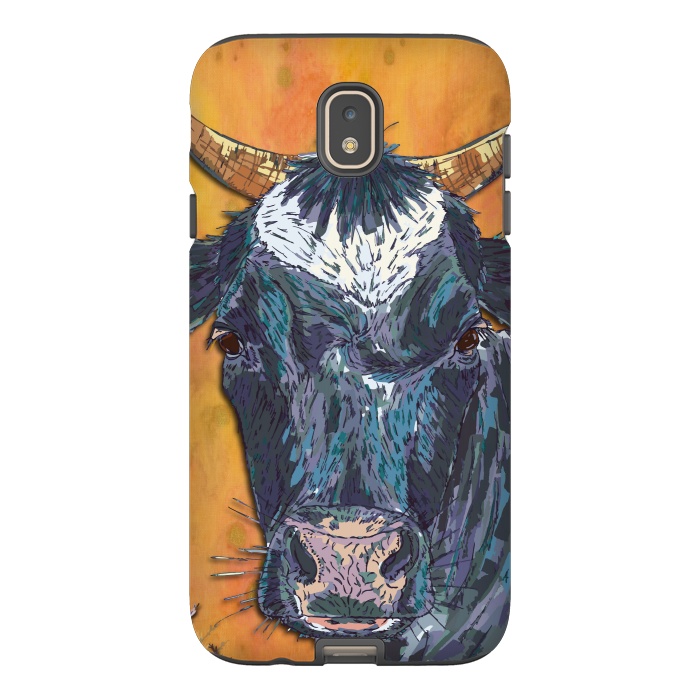 Galaxy J7 StrongFit Cow in Yellow by Lotti Brown