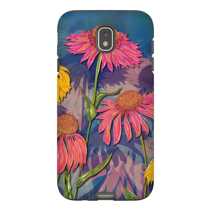 Galaxy J7 StrongFit Pink Coneflowers by Lotti Brown
