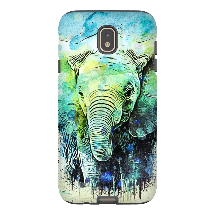 Galaxy J7 StrongFit watercolor elephant by Ancello